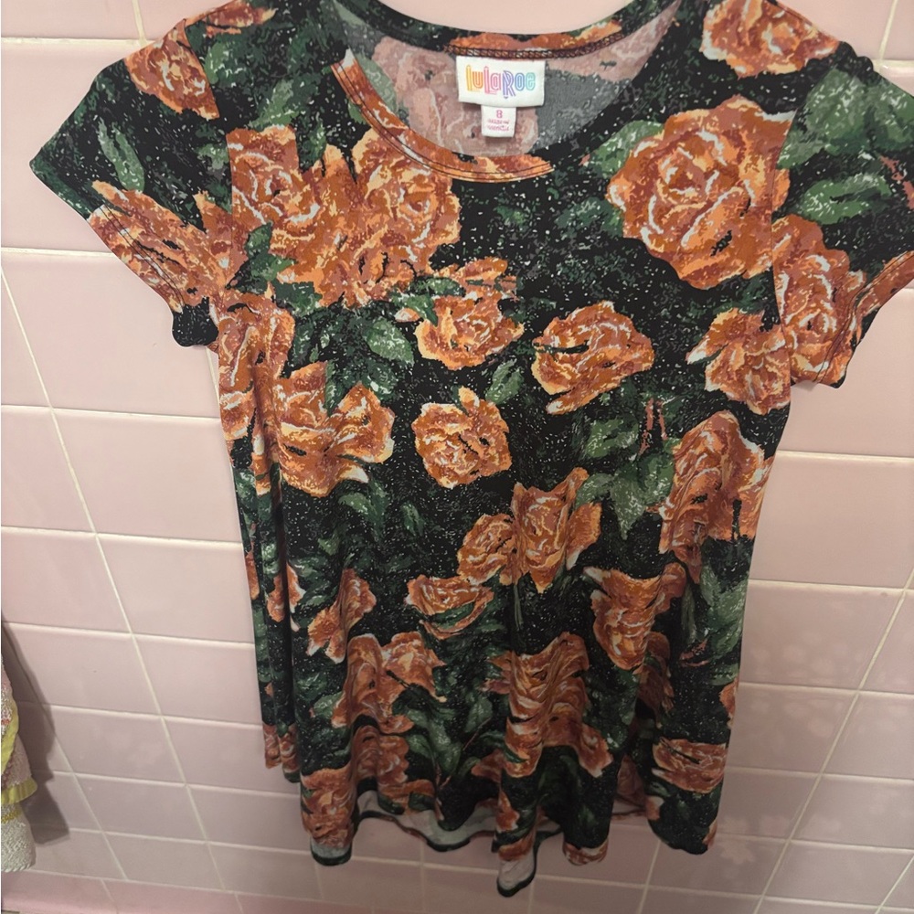 LuLaRoe Roses Girls Dress Size 8